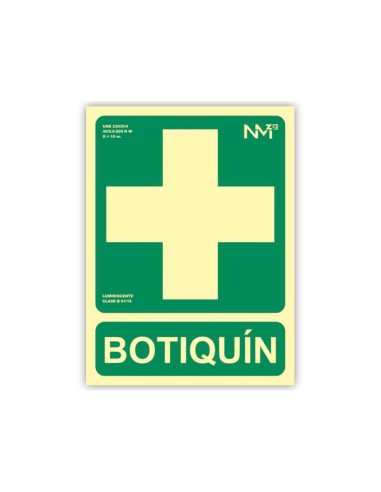 Pictograma archivo 2000 botiquin pvc verde luminiscente 224x300 mm