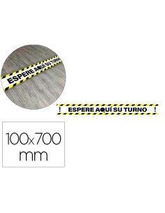 Pictograma archivo 2000 espere su turno mantega la distancia de seguridad vinilo adhesivo amarillo 100x700 mm