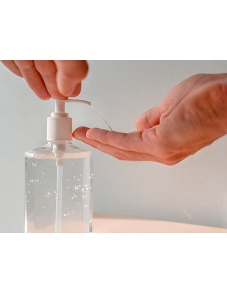 Pictograma archivo 2000 obligatorio el uso de gel desinfectante pvc color azul 210x297 mm