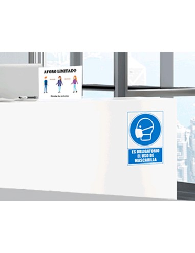 Pictograma archivo 2000 obligatorio el uso de mascarilla pvc color azul 210x297 mm