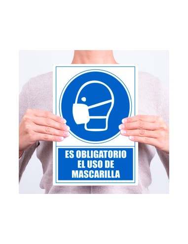 Pictograma archivo 2000 obligatorio el uso de mascarilla pvc color azul 210x297 mm