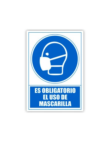 Pictograma archivo 2000 obligatorio el uso de mascarilla pvc color azul 210x297 mm