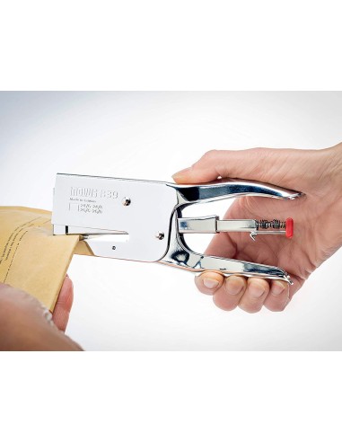 Grapadora novus tenaza b39 cromada capacidad 50 hojas usa grapas 24 6 8 y 26 6 8