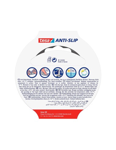 Cinta antideslizante adhesiva tesa uso interior exterior color negro 5 mt x 25 mm