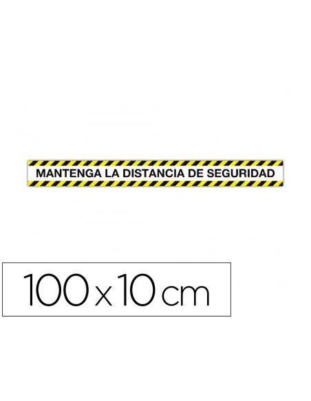 Cinta de senalizacion adhesiva apli mantenga la distancia 100 x 10 cm