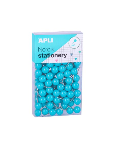 Aguja senalizadora apli redonda nordik 9 x 20 mm color pastel surtidos caja de 100 unidades