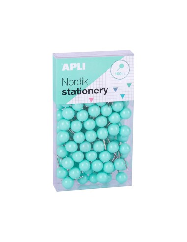 Aguja senalizadora apli redonda nordik 9 x 20 mm color pastel surtidos caja de 100 unidades