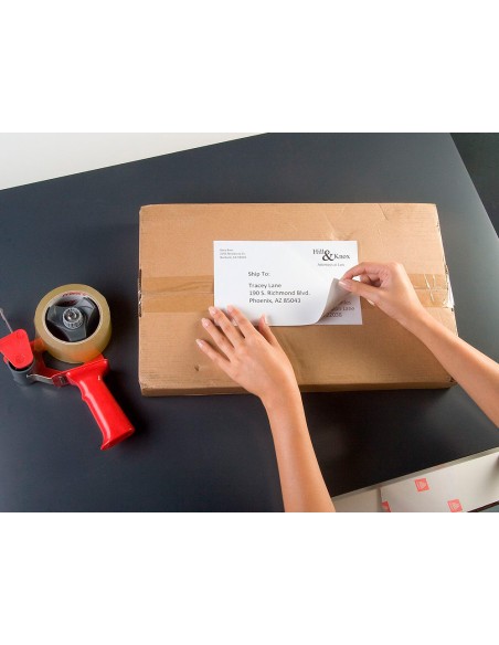 Etiqueta adhesiva cubriente avery permanente para impresora laser blanca 635x 381 mm caja de 525 unidades