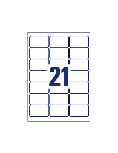 Etiqueta adhesiva cubriente avery permanente para impresora laser blanca 635x 381 mm caja de 525 unidades