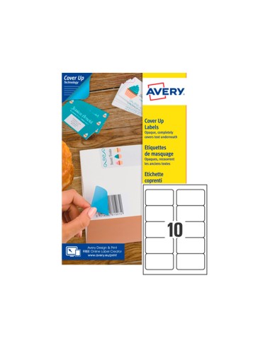 Etiqueta adhesiva cubriente avery permanente para impresora laser blanca 991x57 mm caja de 250 unidades