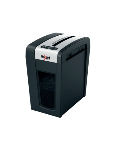 Destructora de documentos rexel secure mc6 sl eu capacidad 6 hojas grapas clips tarjetas y cd 18 l