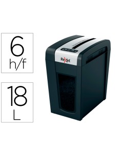 Destructora de documentos rexel secure mc6 sl eu capacidad 6 hojas grapas clips tarjetas y cd 18 l