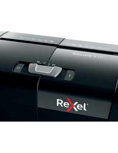 Destructora de documentos rexel secure x10 eu capacidad 10 hojas grapas clips tarjetas y cd 18 l