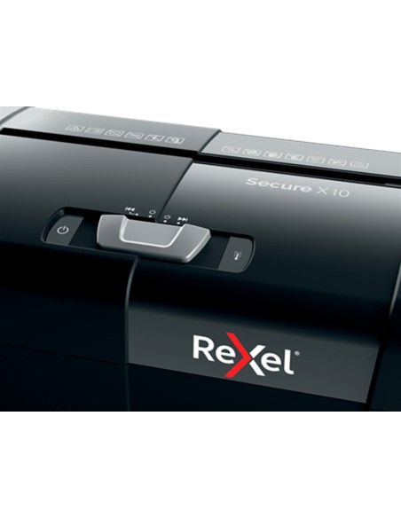 Destructora de documentos rexel secure x10 eu capacidad 10 hojas grapas clips tarjetas y cd 18 l