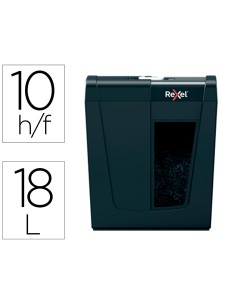 Destructora de documentos rexel secure x10 eu capacidad 10 hojas grapas clips tarjetas y cd 18 l