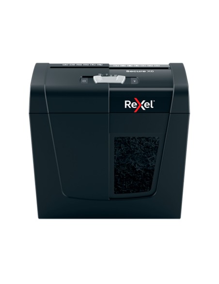 Destructora de documentos rexel secure x6 eu capacidad 6 hojas grapas clips tarjetas y cd