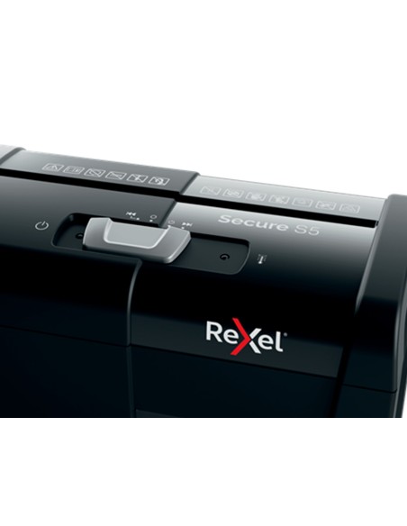 Destructora de documentos rexel secure s5 eu capacidad 5 hojas grapas clips tarjetas y cd papelera 10 l