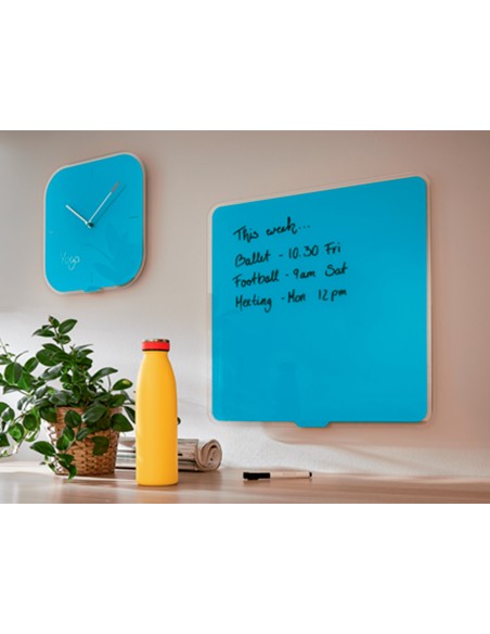 Reloj leitz cosy de pared silencioso cristal 30x30 cm azul