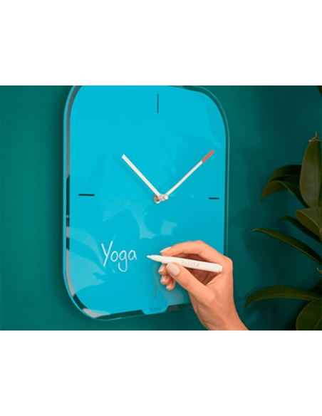 Reloj leitz cosy de pared silencioso cristal 30x30 cm azul