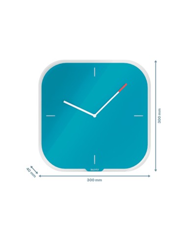 Reloj leitz cosy de pared silencioso cristal 30x30 cm azul