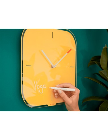 Reloj leitz cosy de pared silencioso cristal 30x30 cm amarillo
