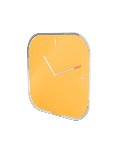 Reloj leitz cosy de pared silencioso cristal 30x30 cm amarillo