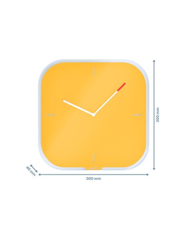 Reloj leitz cosy de pared silencioso cristal 30x30 cm amarillo