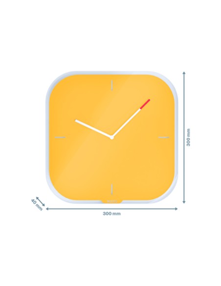Reloj leitz cosy de pared silencioso cristal 30x30 cm amarillo