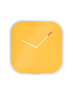 Reloj leitz cosy de pared silencioso cristal 30x30 cm amarillo