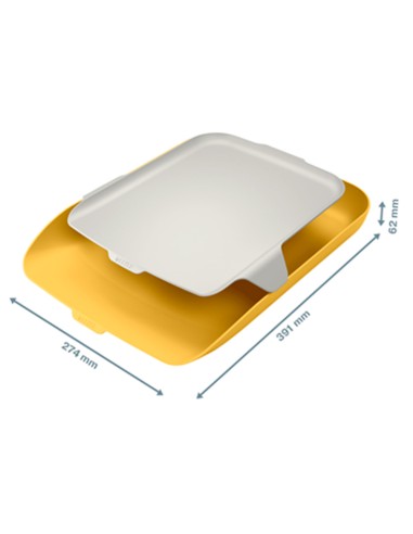 Bandeja sobremesa plastico leitz cosy amarillo 274x62x391mm