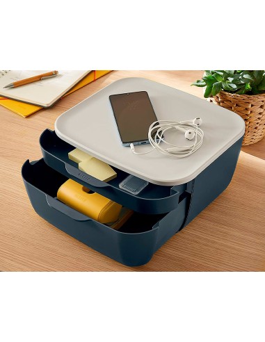 Fichero cajones de sobremesa leitz cosy 2 cajones gris