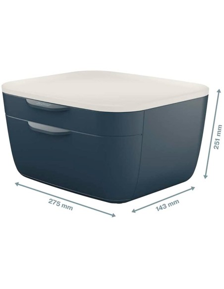 Fichero cajones de sobremesa leitz cosy 2 cajones gris