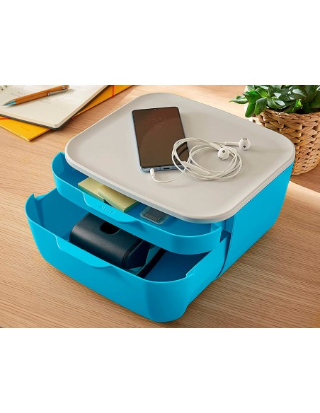 Fichero cajones de sobremesa leitz cosy 2 cajones azul