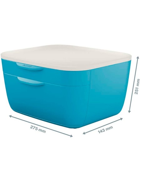 Fichero cajones de sobremesa leitz cosy 2 cajones azul