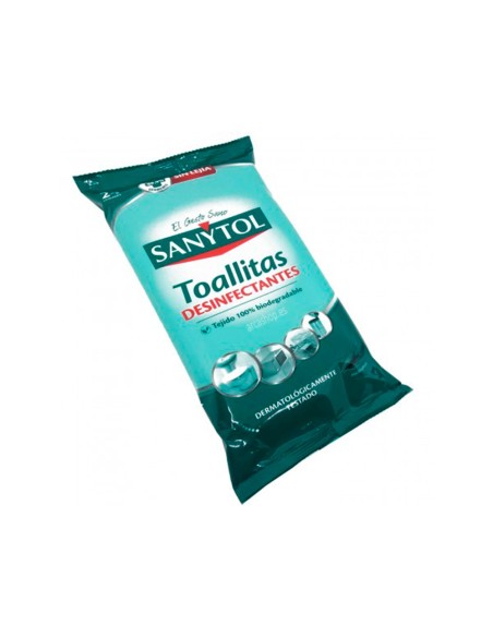 Toallita desinfectante sanytol biodegradable paquete de 30 unidades
