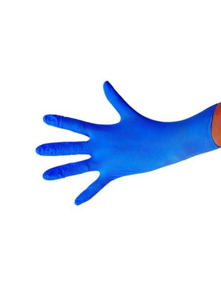 Guantes de nitrilo desechable sensitive sin polvo talla l grande color azul caja de 100 unidades