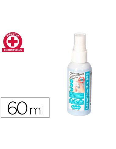 Limpiador higienizante desinfectante germosan bp3 para superficies y mobiliario bote pulverizador 60 ml