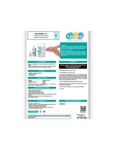 Gel hidroalcoholico antiseptico bacterigel g5 para manos limpia desinfecta sin aclarado spray de 60 ml