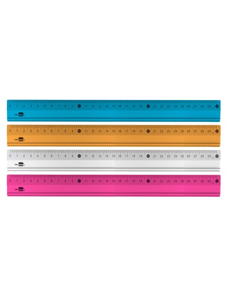 Regla liderpapel metalica aluminio 30 cm colores surtidos