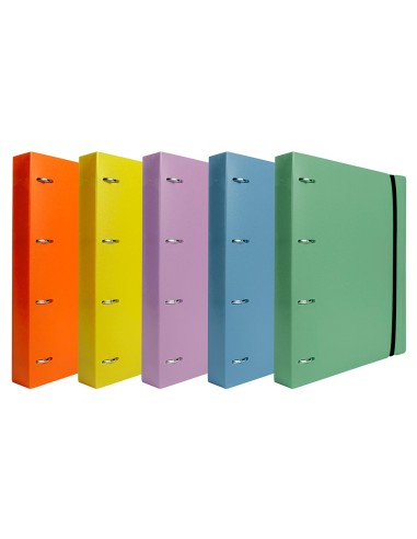 Carpeta con recambio liderpapel a4 cuadro 5mm 100 hojas 80g polipropileno 4 anillas mixtas 25mm celeste