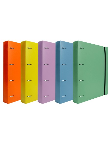 Carpeta con recambio liderpapel a4 cuadro 5mm 100 hojas 80g polipropileno 4 anillas mixtas 25mm lavanda