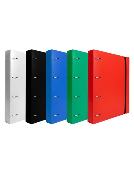 Carpeta con recambio liderpapel a4 cuadro 5mm 100 hojas 80g polipropileno 4 anillas 25mm color amarillo