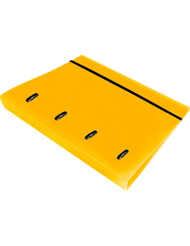 Carpeta con recambio liderpapel a4 cuadro 5mm 100 hojas 80g polipropileno 4 anillas 25mm color amarillo