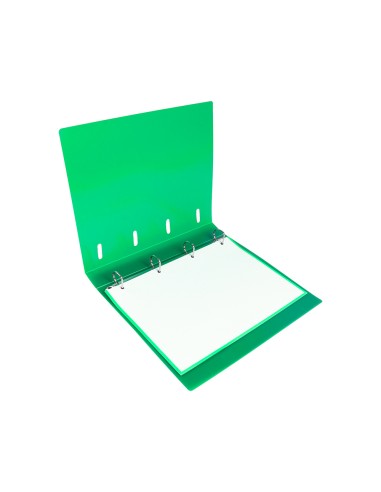 Carpeta con recambio liderpapel a4 cuadro 5mm 100 hojas 80g polipropileno 4 anillas mixtas 25mm verde