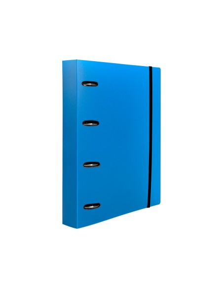 Carpeta con recambio liderpapel a4 cuadro 5mm 100 hojas 80g polipropileno 4 anillas mixtas 25mm azul