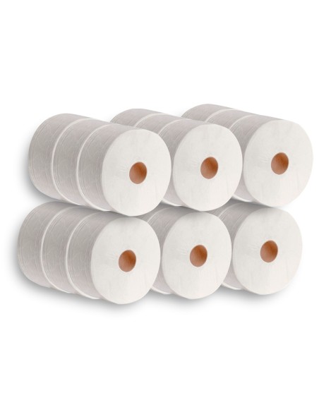 Papel higienico dahi jumbo 2 capas celulosa blanca 140 mt mandril 45 mm pack de 18 rollos