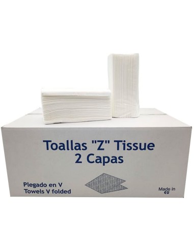 Toalla de papel secamanos dahi z ecopasta 2 capas caja con 20 paquetes de 200 unidades