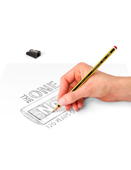 Lapices de grafito staedtler noris n2 hb blister promocional 120 aniversario de12 uds afilalapiz goma