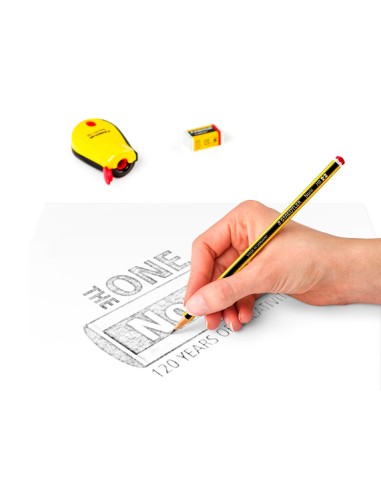 Lapices de grafito staedtler noris n2 hb blister promocional 120 anivers de 3 uds afilalapiz con deposito