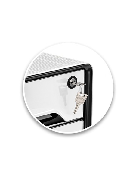 Fichero cajones de sobremesa cep smoove secure con cerradura 4 cajones color blanco negro 288x360x270 mm
